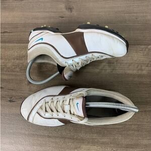 NIKE Power Channel Tac Traction Womens Golf Shoes Size 6 White Brown 335940-141